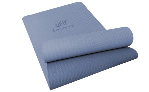 uFit Exercise Mat　200×90cm【ダスティブルー】 【エクササイズ マット ヨガ 筋トレ グリップ力 ズレにくい 運動 ストレッチ】