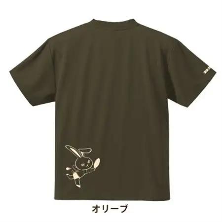JTTA公認　卓球ユニフォーム【男女兼用(ドライ):XXLサイズ】うさぎ　オリーブ【1673572】