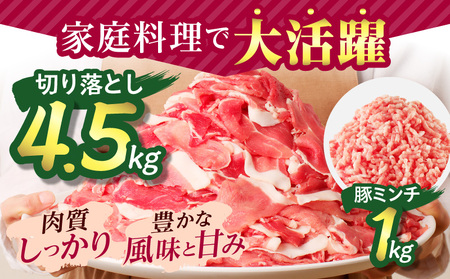 宮崎県産豚肉 切り落とし＆ミンチセット5.5kg 国産 セット 切り落とし ミンチ
