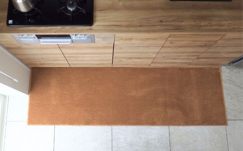 diw0417 北欧風キッチンマット ラグマットタイプ 65×270cm ノーマル型 オーカー 抗菌防臭 SEK 織人しきもの屋工房