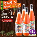 【ふるさと納税】【6回定期便】黒田五寸人参ジュース720ml 4本セット 総計24本 / ジュース じゅーす にんじん ニンジン 人参 ニンジンジュース 人参ジュース 野菜ジュース やさいジュース ドリンク 飲料水 / 大村市 / おおむら夢ファームシュシュ[ACAA149]