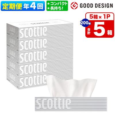 ふるさと納税 秋田市 《4回定期便》ティッシュペーパー スコッティ 5箱×1パック|15_nsc-050104