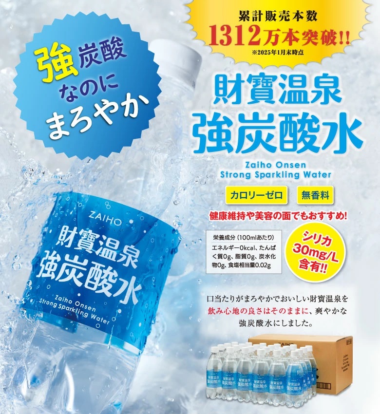 A1-22524／財寶温泉強炭酸水500ml×48本