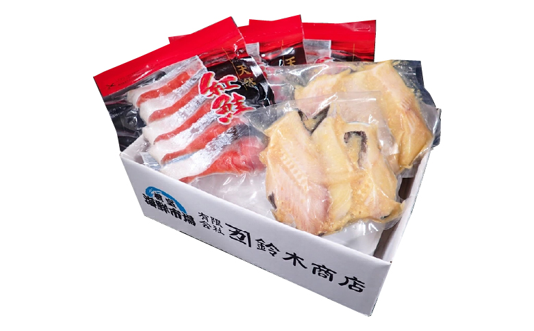根室海鮮市場＜直送＞天然甘口紅鮭5切れ×3P・銀だら西京漬け6切(3切×2P) A-28210