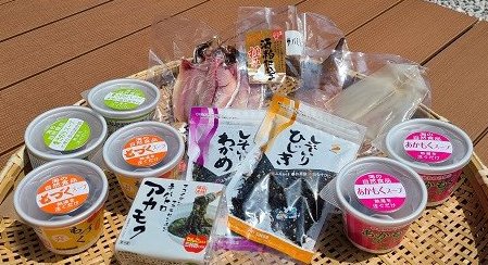 (1009)スープとふりかけと干物の詰め合わせセット　もずく　青さのり　あかもく　インスタント　低カロリー　ヘルシー