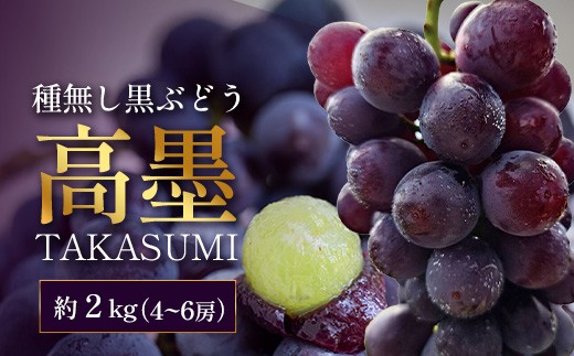 【数量限定・期間限定】高墨 約2kg 種なし (4～6房）TE-2｜本土最南端 産地直送 新鮮 旬 ブドウ 葡萄 ぶどう フルーツ たかすみ 果物 くだもの 果実 ごほうび 贈り物 鹿児島県 南大隅町 有限会社ティエラ　