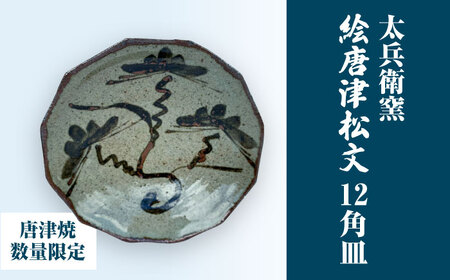 【唐津焼】絵唐津松文12角皿 / 佐賀県 / 太兵衛窯[41ADBR042]