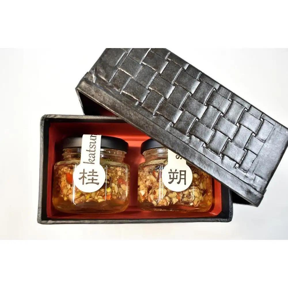 【La noix au 峠～朔と桂 】小瓶2本 柿渋塗網代箱（紀州塗）入 【SW19】