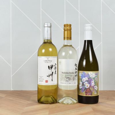 ふるさと納税 山梨市 山梨伝統品種「甲州」白ワイン3本セット　山梨ワイン 飲み比べ