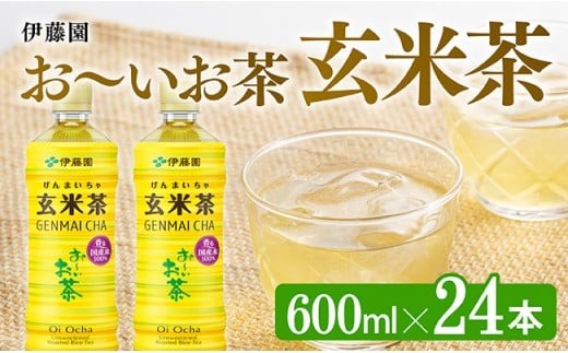 お～いお茶 玄米茶 600ml×24本 PET【ペットボトル セット 備蓄 ソフトドリンク ケース お～いお茶 送料無料】宮崎県川南町 [C07314]