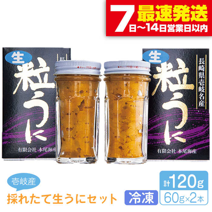 【ふるさと納税】採れたて生うに （60g×2本） うに ウニ 雲丹 むらさきうに ムラサキウニ 海鮮 魚介 生ウニ 長崎 壱岐《壱岐市》【本尾海産】[JAR003] 生うに ウニ うに 雲丹 魚介 海鮮 生ウニ 瓶 長崎県 壱岐市 26000 26000円