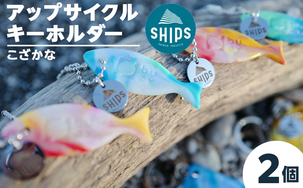 
                  白老産海洋プラスチックゴミのアップサイクル　キーホルダー2個(さかな型)
                