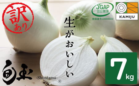 訳あり　新玉ねぎ　生がおいしい　神重農産のブランド玉ねぎ「旬玉」7㎏　H105-109