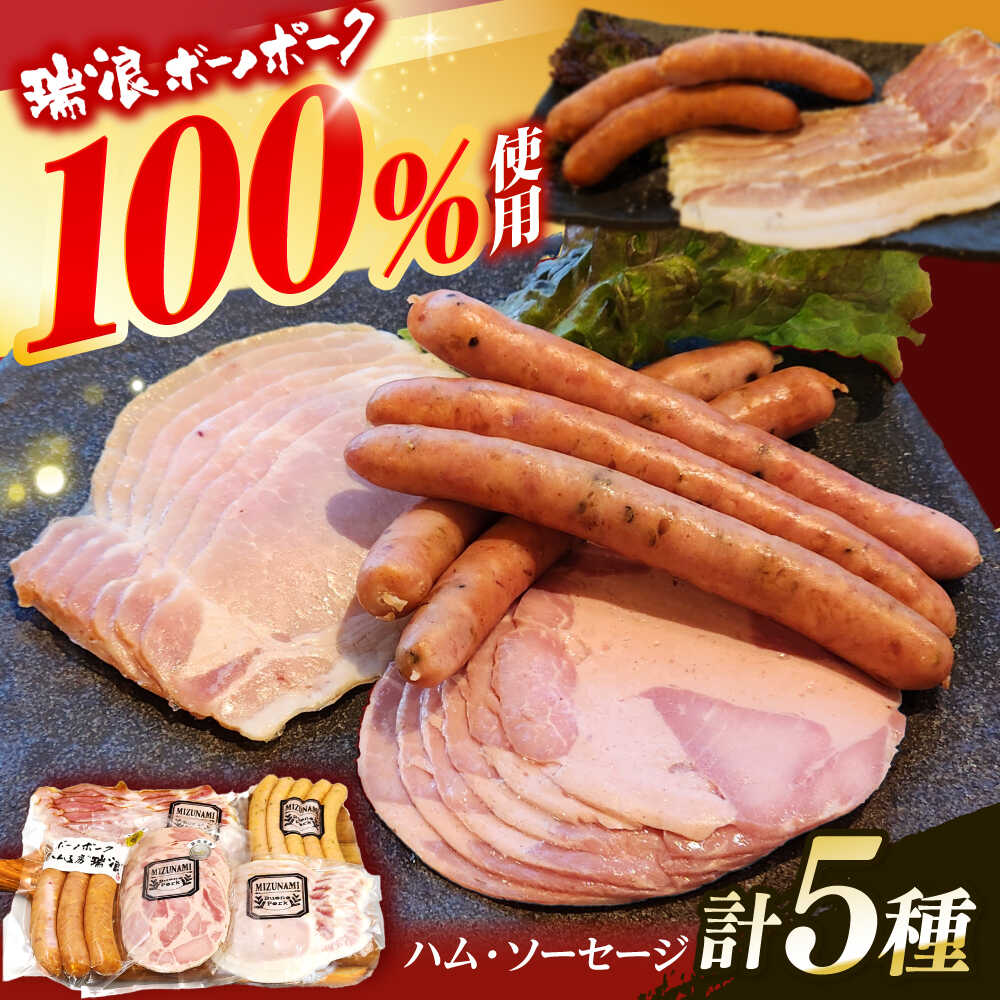 【ふるさと納税】ハム・ソーセージ 瑞浪ボーノポーク お試し 5種セット 600g (冷凍) 瑞浪市 / きなぁた瑞浪 ソーセージ そーせーじ ハム はむ 詰め合わせ ギフト [AZCI007]