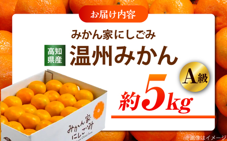 ＜サイズおまかせ＞高知県産温州みかんA級品 約5kg / みかん 柑橘 オレンジ 高知県 温州 【株式会社にしごみ】[ATEA009]