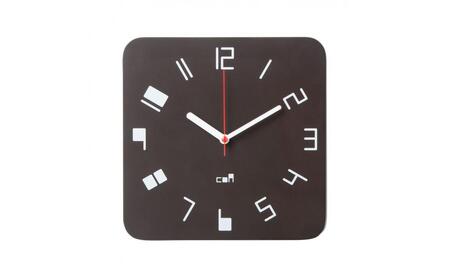 【ギフト用】旭川家具　コサイン　coaナンバークロック ブラウン 掛け時計 25×4.5×25cm 約900g|時計_01758