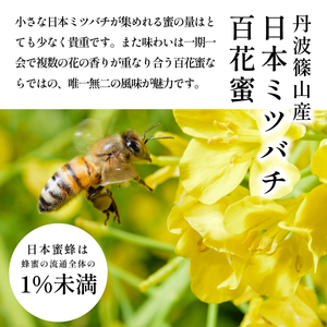 丹波篠山産　日本蜜蜂百花蜜のハチミツ　180g×1瓶はちみち　ハチミツ　蜂蜜　非加熱　生 無添加  [SYC01]