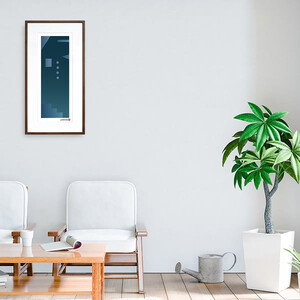 【絵画】 和紙アート 「融ける藍」 額装サイズ 300mmx600mm 阿波紙 【 ピエゾグラフ 和紙 額入り 額縁付 アート インテリア 現代版画 絵画 版画 贈り物 贈答 プレゼント ギフト 綾部