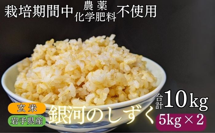 
            岩手県産 新米 銀河のしずく 玄米 10kg ／ 農薬 化学肥料 ：栽培期間中 不使用 武田家のお米【米農家 仁左ェ門】 米 こめ コメ ご飯 ライス おにぎり 弁当 単一原料米 ブランド米 ブランド 10キロ １０kg 産地直送 農家直送 国産 おすすめ 人気
          