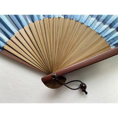 ふるさと納税 白山市 牛首紬　扇子セット(親彫木玉付):青 |  | 02