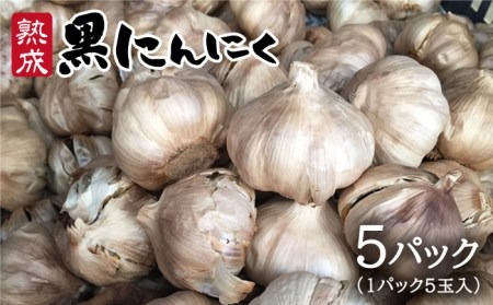 熟成 黒 にんにく （ 5パック ） 《糸島》【シーブ】[AHC003] 黒 ニンニク にんにく 大蒜 熟成 健康