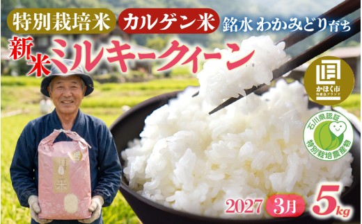 【先行予約】【発送月が選べる】若緑産 特別栽培米「ミルキークィーン」【2027年3月発送】
