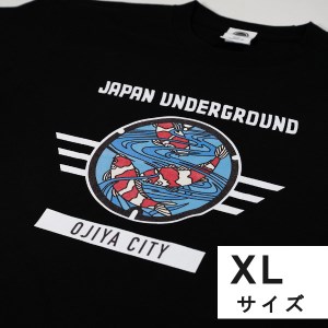 r05-014-008-4 新潟県 小千谷市 マンホール Tシャツ（黒） 錦鯉デザイン【XLサイズ】