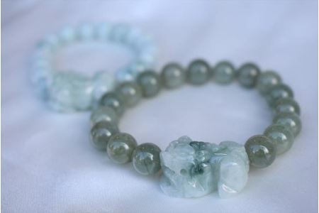 【限定】翡翠ヒキュウ付ブレスレット（２色）　アクセサリー　ブレスレット　パワーストーン※着日指定不可◇