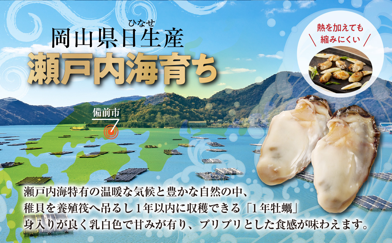 牡蠣 冷凍 むき身 1kg 備前市日生産  【 2025年発送 急速凍結牡蠣 一年牡蠣 国産 加熱調理用 牡蠣アヒージョ 牡蠣ご飯 カキフライ 海鮮鍋  全国牡蠣-1グランプリ豊洲2024 加熱部門初