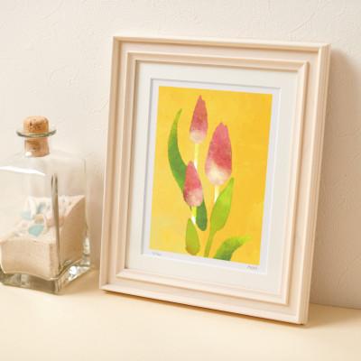 ふるさと納税 茨木市 イラスト作家「菜生」アートフレーム〈チューリップD〉花 |  | 02