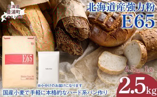 E65 2.5kg 【ふるさと納税 人気 おすすめ ランキング 小麦粉 パン 国産 北海道 E65 自宅用 江別製粉 北海道 豊浦町 送料無料】 TYUAI012