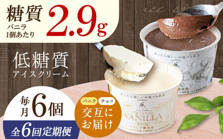 【全6回定期便】バニラとチョコの交互お届け！然オリジナル バニラアイスクリーム・チョコレートアイスクリーム[AOBD053]