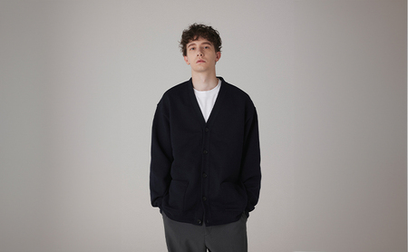 カーディガン アンユースレス スニットカーディガン 服 洋服 ファッション 耐久性 上品 コーマ糸 無撚糸コットン 洗濯可能 墨田区 東京都 ネイビー/M規