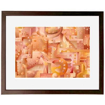 ふるさと納税 綾部市 ＼京都・綾部の癒やし系作家/【絵画】　パレード　額装サイズ526mmx412mm