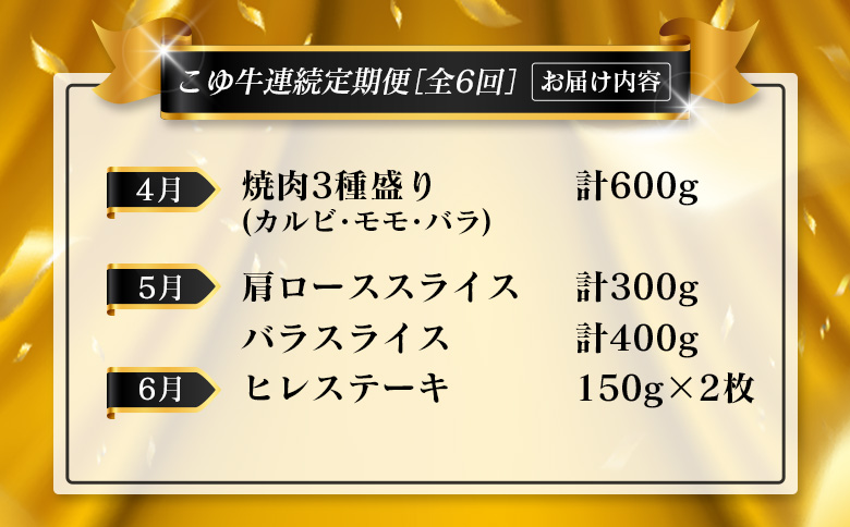 ＜年末年始限定!!＞厳選 黒毛和牛 お肉定期便 ［全6回］ 連続（1月～6月） 国産 牛肉 しゃぶしゃぶ すき焼き 焼肉 堪能 カルビ ステーキ ロース バラ モモ スライス 宮崎【F159】