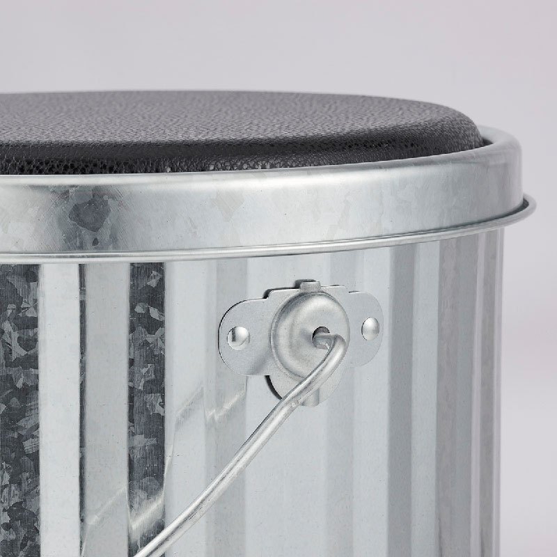 クッション付きスツール缶S　シルバー　インテリア 収納 椅子 スツール おしゃれ