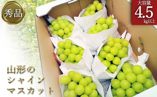【2026年発送】「秀品」山形のぶどう（シャインマスカット）4.5kg以上_H135(R8)
