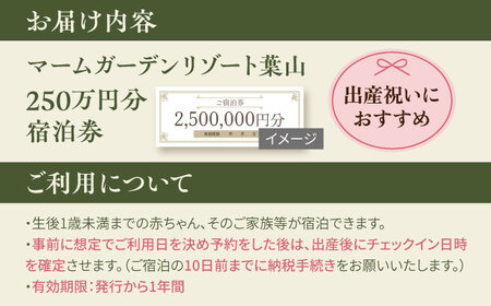 宿泊券 マームガーデンリゾート葉山 250万円分宿泊券 / 宿泊券 リゾート宿泊券 ホテル宿泊券【株式会社マムズ】 [AKBM009]