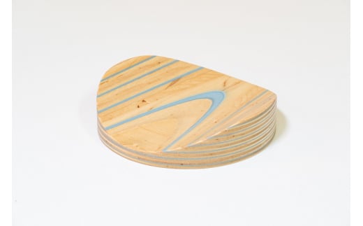 【ウッドデザイン賞受賞】 木製 トレイ mokume blue 北海道 芦別市 滝澤ベニヤ [№5342-0103]