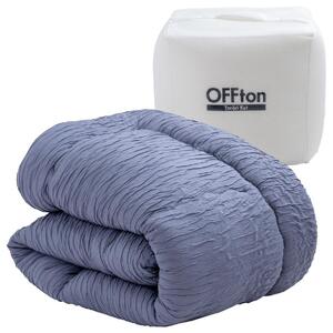 とろーりOFFton　掛け布団　シングル（ダークブルー）_とろーり OFFton 掛け布団 シングル 厚手 洗える 150 × 210cm ネット付き 柔らか 掛け心地 秋 冬 春 最適 ドレープ性 