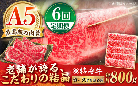 【6回定期便】ロースすき焼き用 800g　AMBW016 和牛すき焼き 和牛すき焼き 和牛すき焼き 和牛すき焼き 和牛すき焼き 和牛すき焼き