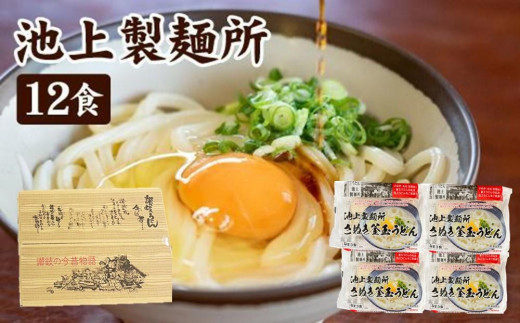 
讃岐生うどん12食入（1袋3食入×4袋）＊鎌田醤油だし醤油付＊ 池上製麺所監修！｜うどん 生麺
