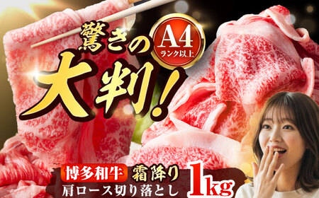 【A4-A5】博多和牛 大判霜降り 贅沢切り落とし 1kg (250g×4P) [BGAB111]