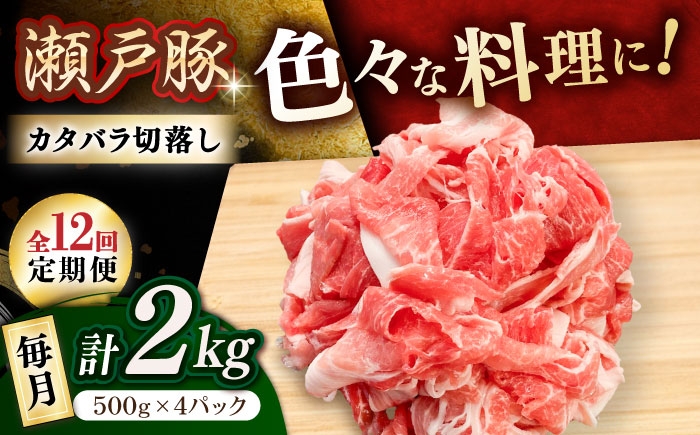 
            【全12回定期便】瀬戸豚 カタバラ切落し 2kg / 豚肉 小分け 切り落とし / 瀬戸市 / 関屋精肉店 [BBBQ200]
          