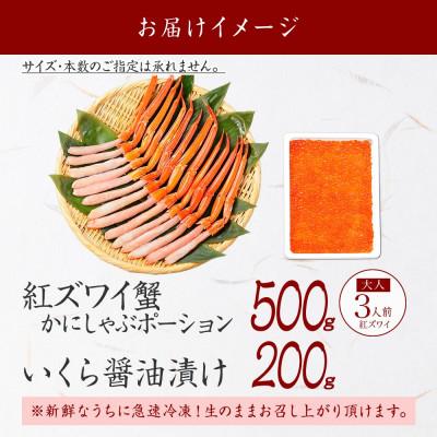 ふるさと納税 弟子屈町 紅ズワイガニ ポーション 約500g & いくら 200g 北海道 弟子屈 3593 |  | 03