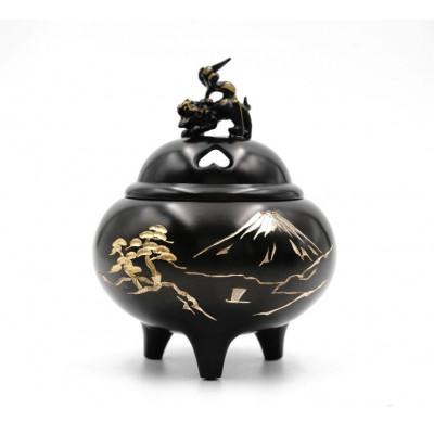 ふるさと納税 高岡市 【高岡銅器】香炉　富士に松　獅子蓋