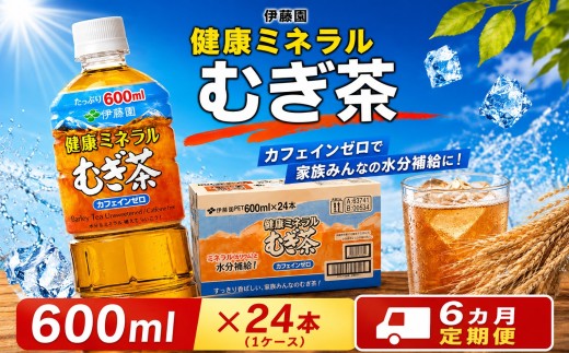 【 6ヶ月 定期便 】麦茶 伊藤園 健康ミネラルむぎ茶 600ml 24本セット 1ケース 毎月1回 計6回 防災 茶 むぎ茶 ペットボトル 飲料 生活必需品 非常用 災害対策 水分補給 神奈川県 厚木市 atsugi_9 ITE005