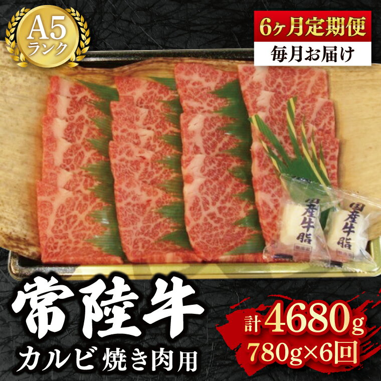 【ふるさと納税】6ヶ月定期便 常陸牛 A5ランク 冷凍 国産牛 和牛 肉 牛肉 焼肉 BBQ バーベキュー 小分け お取り寄せ 老舗精肉店 肉の加治 茨城県 水戸市（EK-6_2 ）