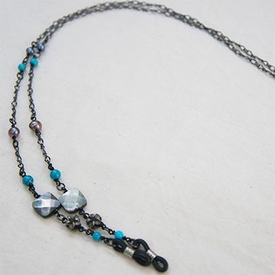 ふるさと納税 長岡京市 紗月工房ハンドメイド天然石メガネチェーン1点 |  | 02