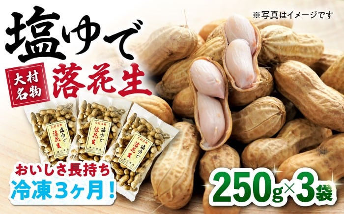 
            【冷凍保存3か月可】塩ゆで落花生 合計750g（250g×3袋） / ゆでぴー 落花生 ピーナッツ ナッツ おつまみ おやつ / 大村市 / 浦川豆店[ACZR001]
          